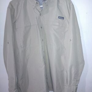 Eddie Bauer Men's Casual Tan Button Down Shirt